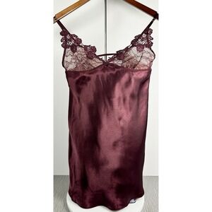 In Bloom by Jonquil Y2K Babydoll Goth Whimsy CamiMaroon Slip Dress Festival Sz:S